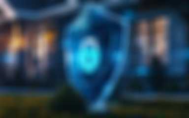 Un pictogramme cadenas devant la façade d'une maison 